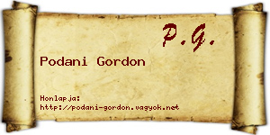 Podani Gordon névjegykártya